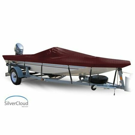 EEVELLE Boat Cover JON STYLE BASS BOAT, Outboard Fits 15ft 6in L up to 80in W Burgundy SCJB1580B-BRG